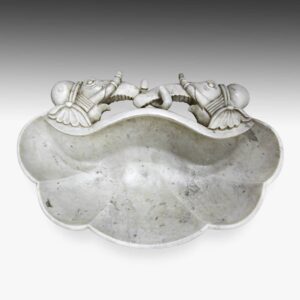 Indian Shell-Form Offering Bowl with Entwined Elephant Motif