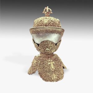 Nepalese Kapala or Ritual Skull Vessel on Stand