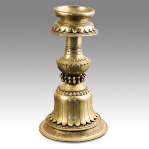 Nepalese Candle Holder with Lotus Motif