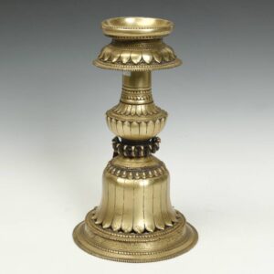 Nepalese Candle Holder with Lotus Motif