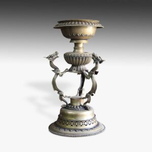 Nepalese Oil Lamp with Dragon Motif