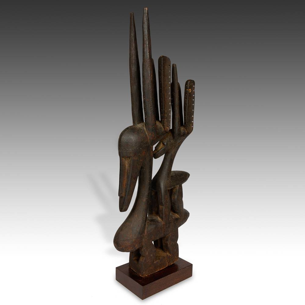 Bambara "Mother & Child" Chiwara or Antelope Headdress, Based - Image 2