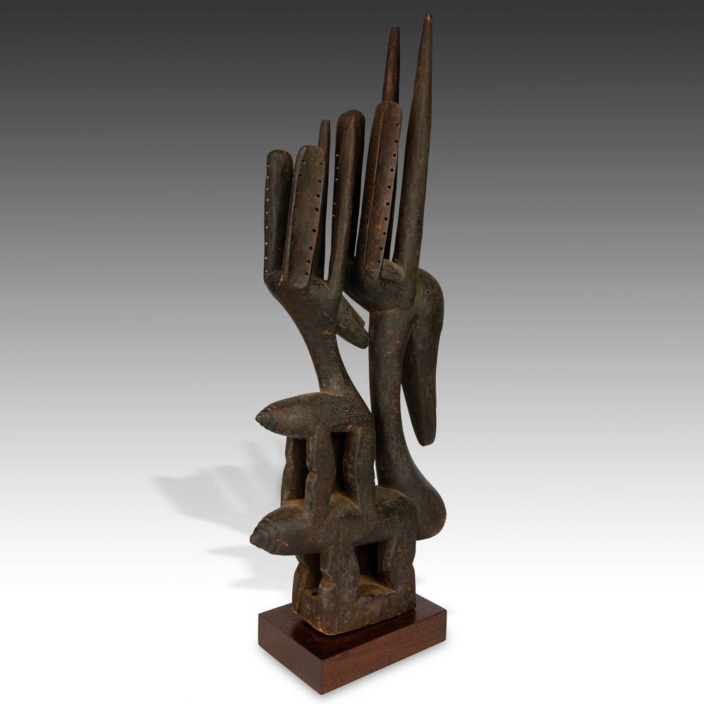 Bambara "Mother & Child" Chiwara or Antelope Headdress, Based - Image 4