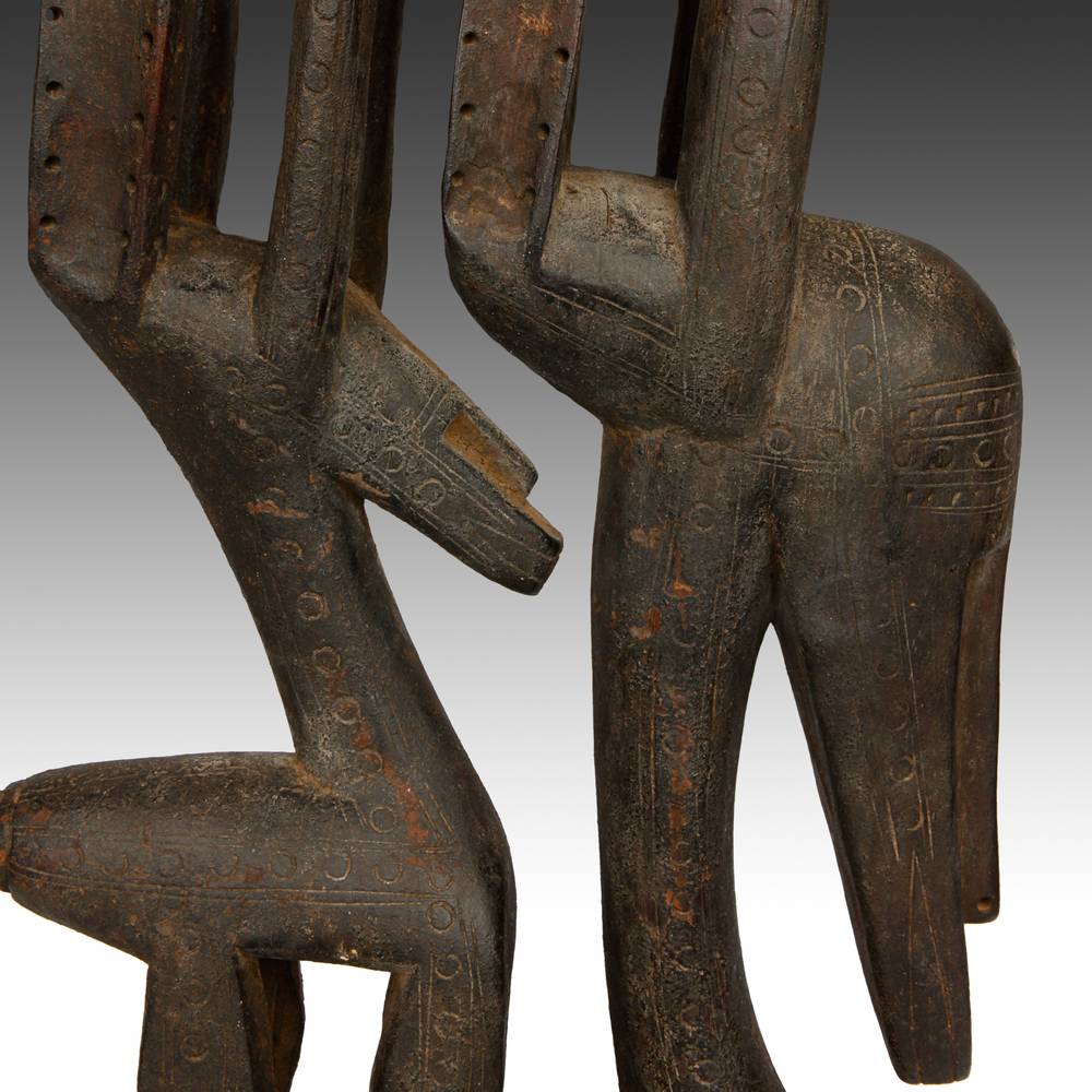 Bambara "Mother & Child" Chiwara or Antelope Headdress, Based - Image 5