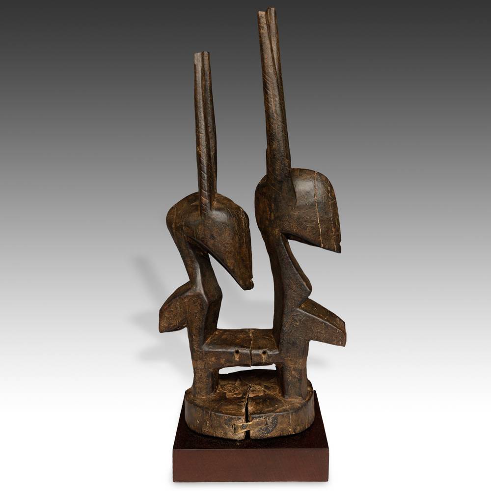 Bambara Abstract "Mother & Child" Chiwara or Antelope Headdress, Based