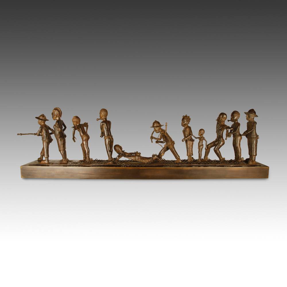 Beninese Lost Wax Casting of Slave Procession - Image 4