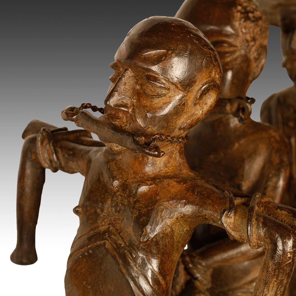 Beninese Lost Wax Casting of Slave Procession - Image 7