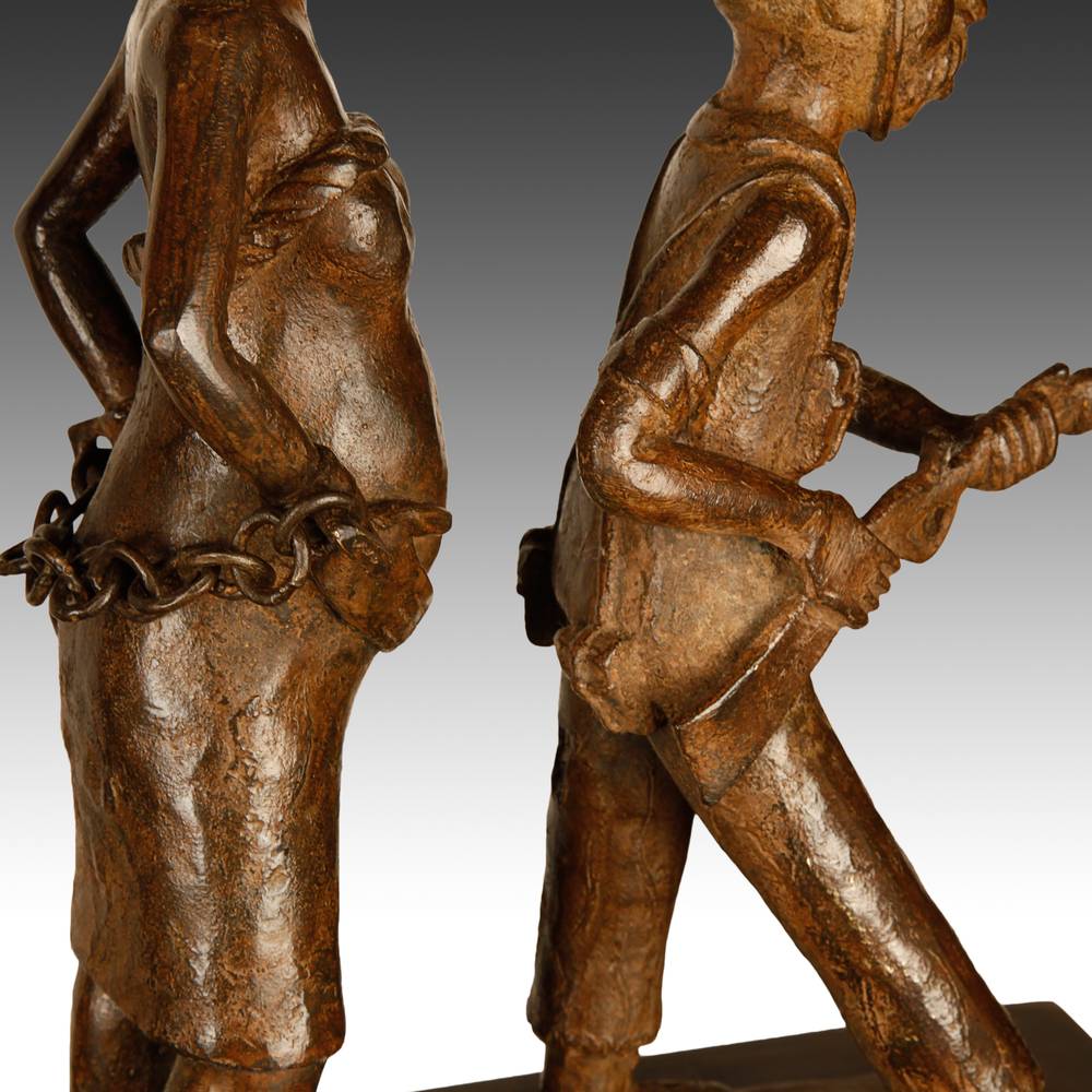Beninese Lost Wax Casting of Slave Procession - Image 9