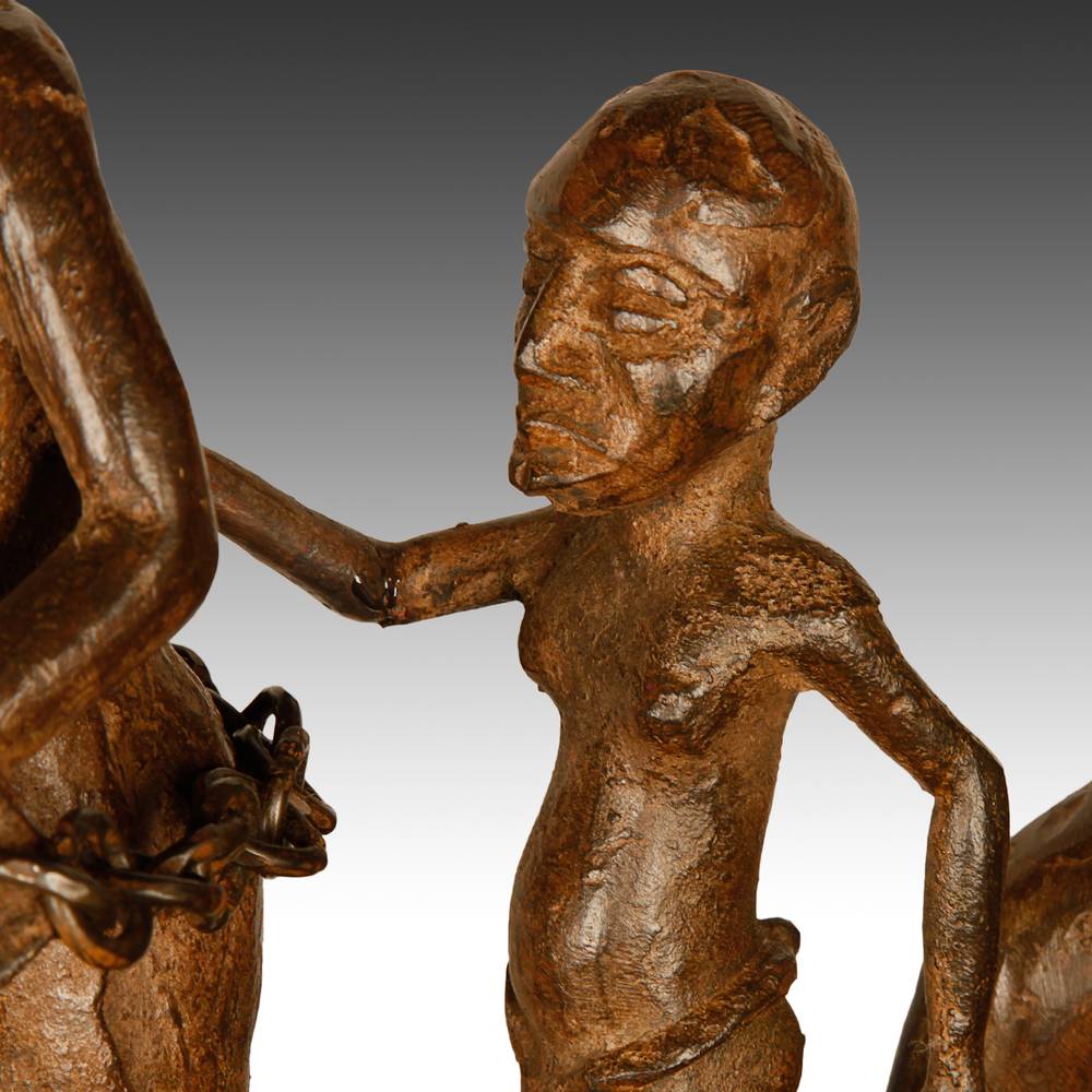 Beninese Lost Wax Casting of Slave Procession - Image 17