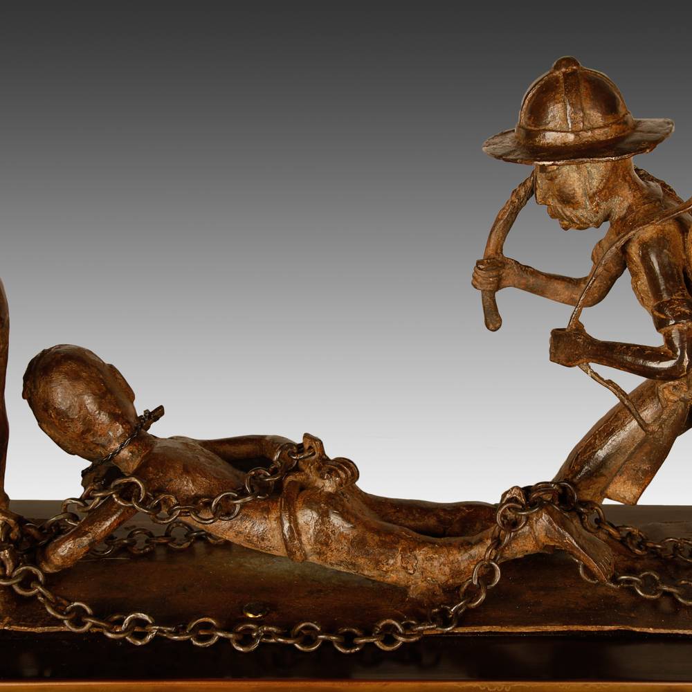 Beninese Lost Wax Casting of Slave Procession - Image 19