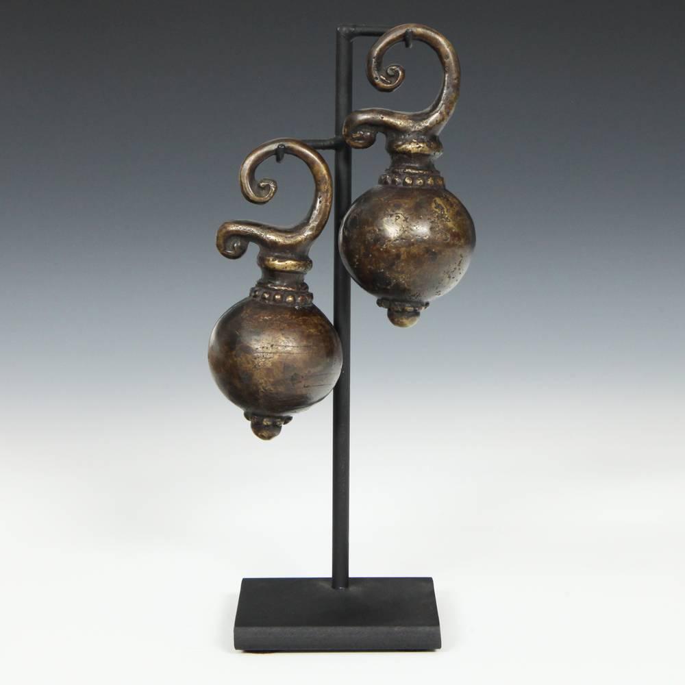 Dayak Pair of Tribal Earweights, Based
