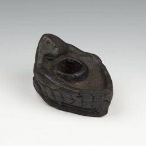 Nepalese Oil Lamp Depicting Face and Hands