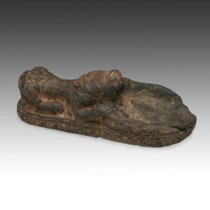 Nepalese Oil Lamp Depicting Snow Lion