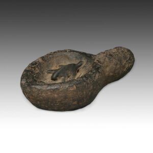 Nepalese Oil Lamp Depicting Salamander