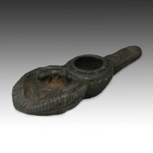 Nepalese Oil Lamp Depicting Salamander