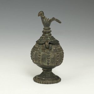 Indian Chalice-Form Hinged & Lidded Box with Peacocks