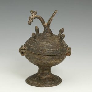 Indian Chalice-Form Hinged & Lidded Box with Peacocks