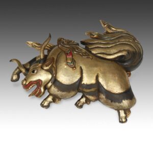 Nepalese Plaque Depicting Yak Facing Left, Based