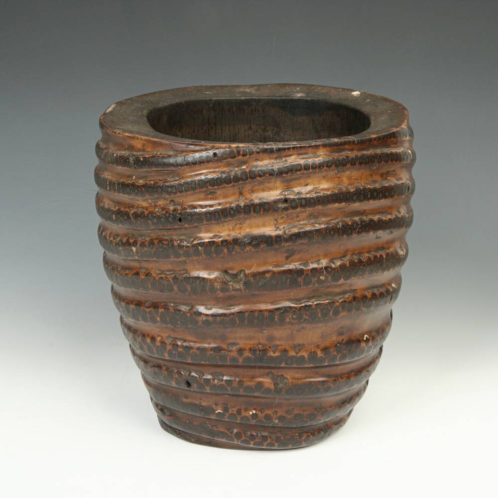 Chinese Wood Brush Pot - Image 2