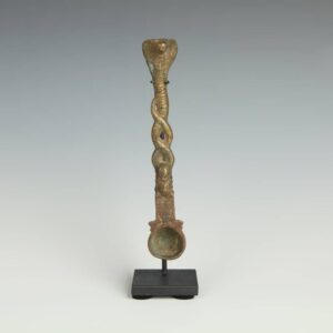 Indian Oil Spoon with Naga Handle, Based