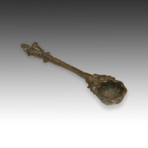 Indian Oil Spoon Depicting Shiva with Fluted Bowl