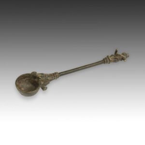 Indian Oil Spoon with Deity Figure