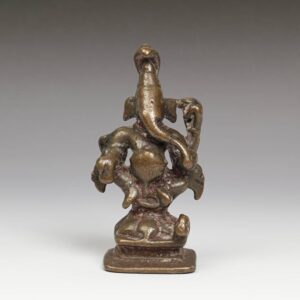Indian Pilgrimage Figure of Ganesh with Naga and Temple Rat