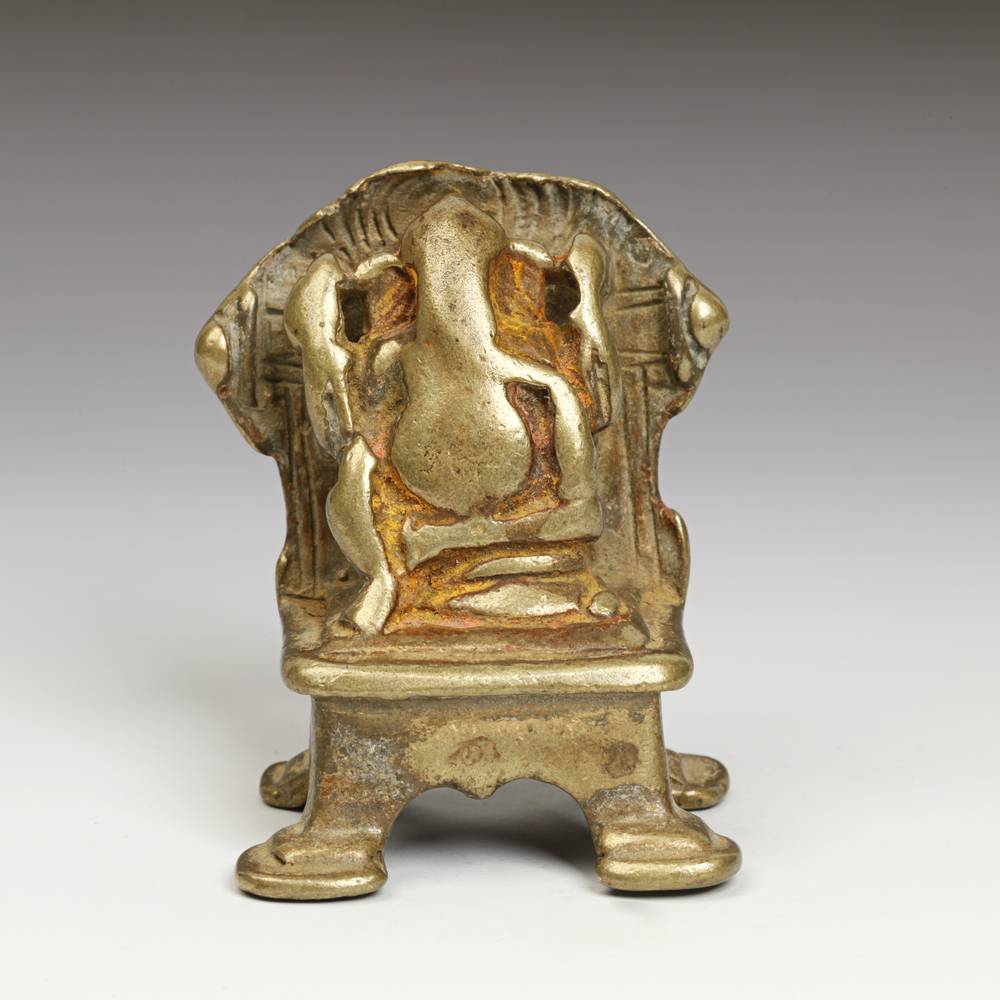 Indian Pilgrimage Figure of Ganesh on Throne
