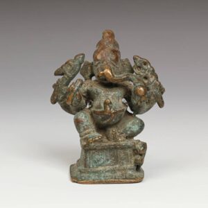 Indian Pilgrimage Figure of Ganesh with Temple Rat