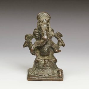 Indian Pilgrimage Figure of Ganesh with Temple Rat