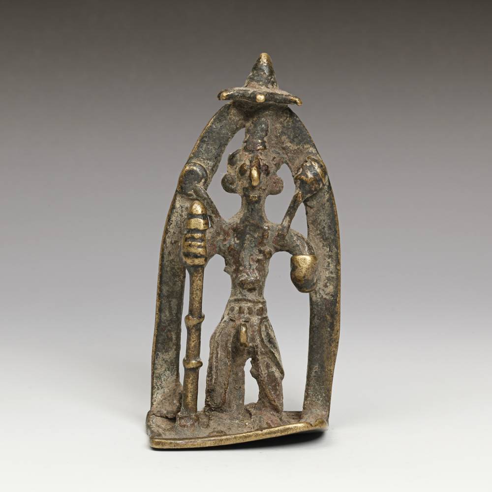 Indian Pilgrimage Figure of Begging Shiva in Mandorla