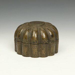 Indian Pandan, Lobed, or Lidded Betel Nut Box with Quatrefoil Motif