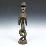 Kulango Kneeling Abstract Figure with Triangular Head, Kulango Peoples, Ivory Coast