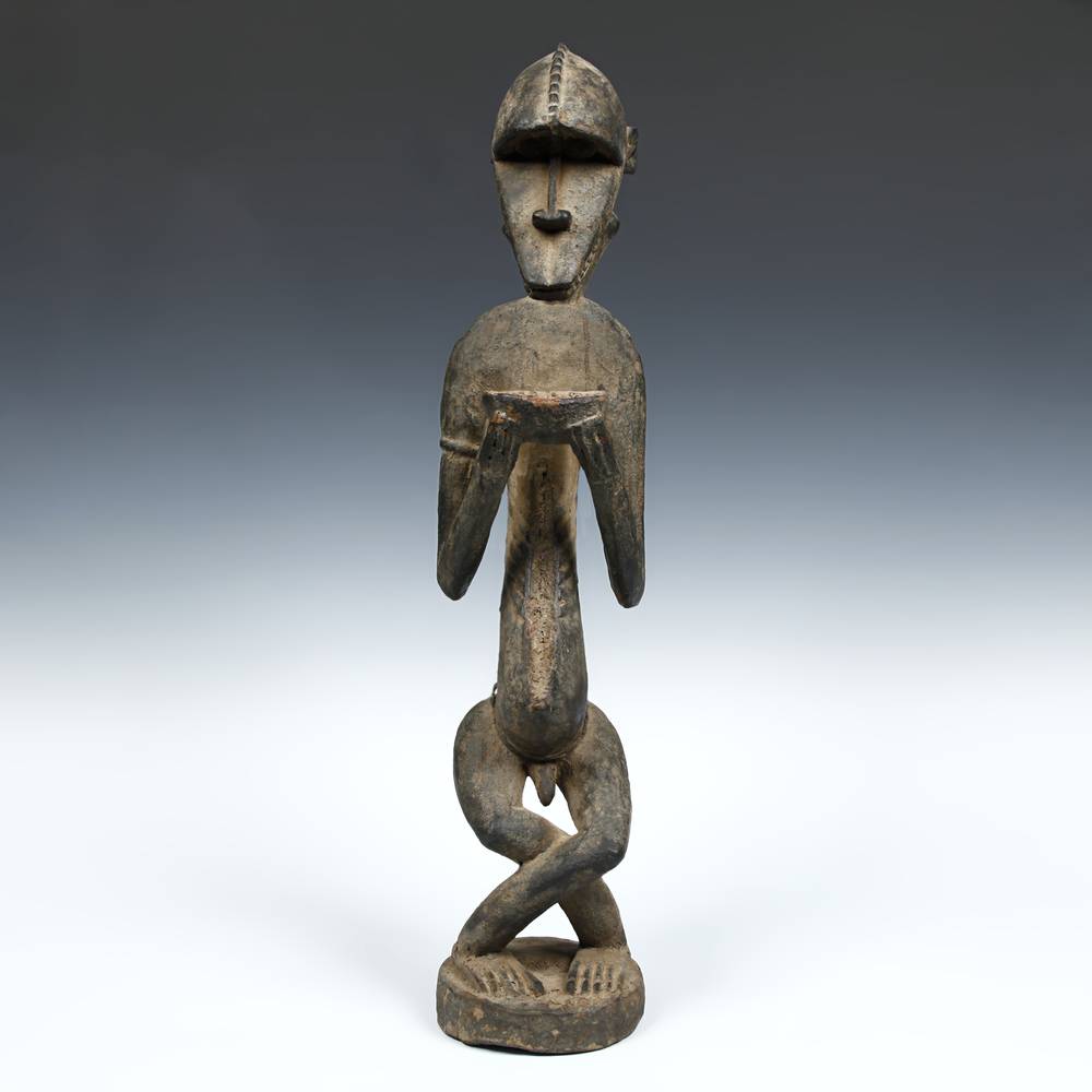 Baule Seated Figure with Offering Bowl
