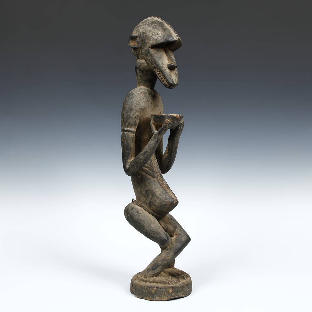 Baule Seated Figure with Offering Bowl - Image 2