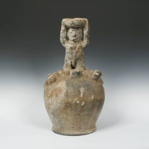 Ewe Vessel with Standing Figure and 2 Lizards