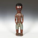 Kulango Kneeling Abstract Figure with Triangular Head, Kulango Peoples, Ivory Coast