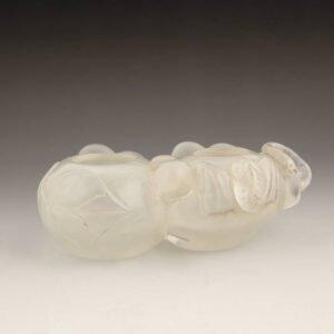 Chinese Gourd Form Brushwasher with Bat