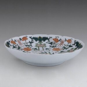 Chinese Famille Verte Bowl with Peach and Bat Motifs