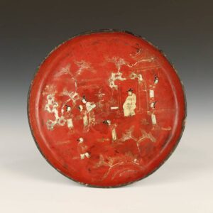 Chinese Plate or Tray with Outdoor Court Scenes