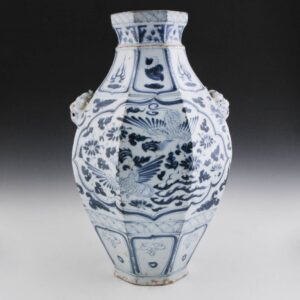 Chinese Yuan Style Vase with Feline Handles