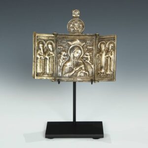 Russian Bronze Icon Triptych, Based