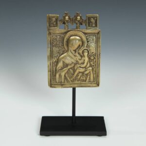 Russian Icon Depicting the Virgin of Tikhvin, Mother of God, Based