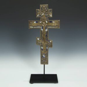 Russian Bronze Ceremonial Cross, Based