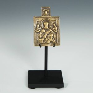 Russian Icon Amulet Depicting Saint Nicholas the Wonder Worker, Based
