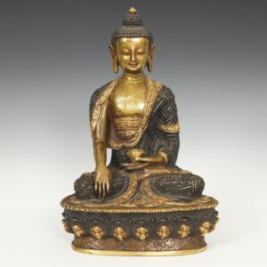 Nepalese Seated Figure of Buddha with Dhyana Asana & Bhumisparsa Mudra