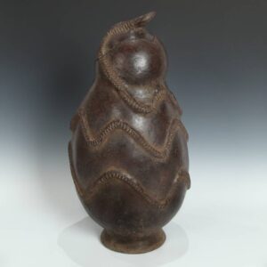 Mossi Lidded Vessel with Snake Motif