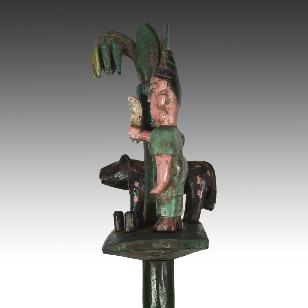 Ashanti Linguist's Staff Depicting a Man Next to a Banana Tree and Leopard, Based - Image 5