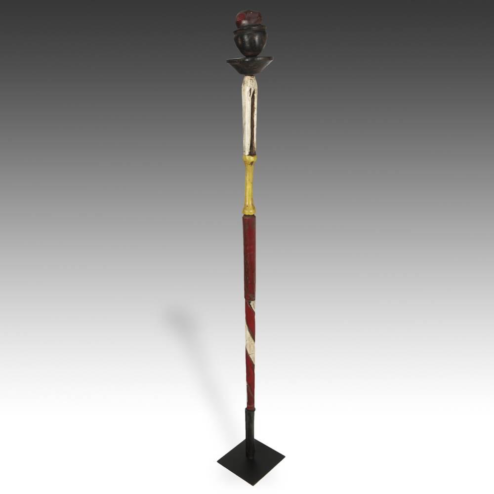 Ashanti Linguist's Staff Depicting a Cooking Animal Head, Based - Image 2