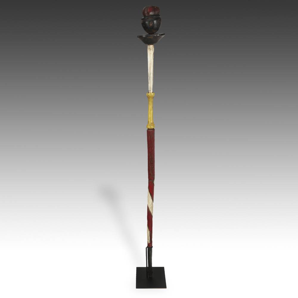 Ashanti Linguist's Staff Depicting a Cooking Animal Head, Based - Image 3